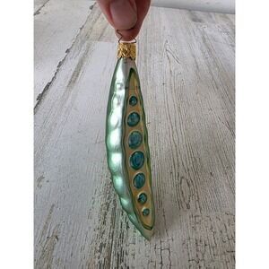 Vintage inge glas peapod vegetable fruit glass ornament Germany‎ food kitchen